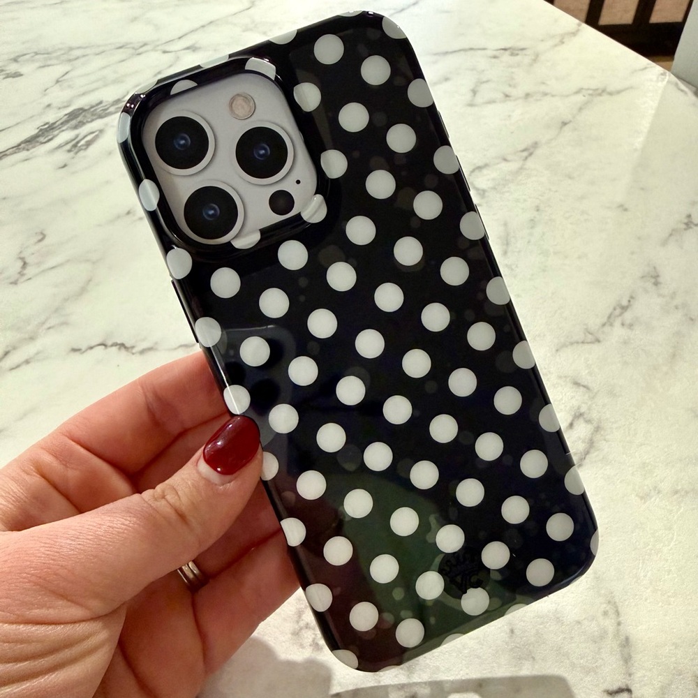 Velvet Caviar Black & White Polka Dot iPhone Case